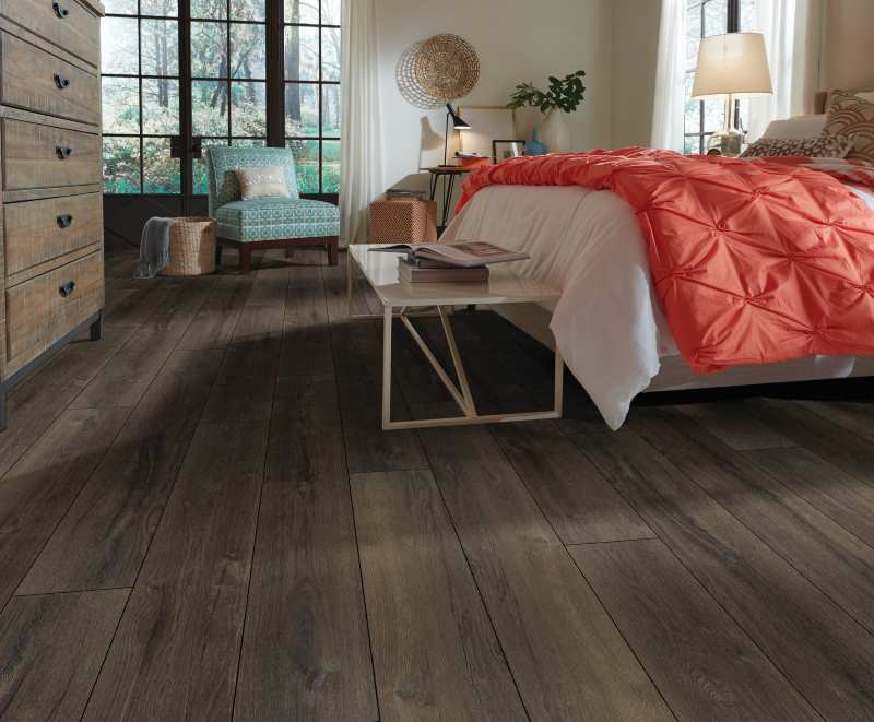 Vinyl plank flooring in bedroom